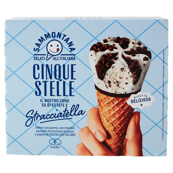 6 Cono Cinque Stelle Stracciatella 6x360 G